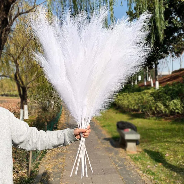 1Pcs Artificial Pampas Grass Home Room Decor Simulation Reed Flower Bouquet DIY Wedding Decoration Birthday Party Supplies 3