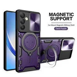 Slide Camera Protect Armor Stand Phone Case - Samsung A25 5G 161mm (PURPLE)