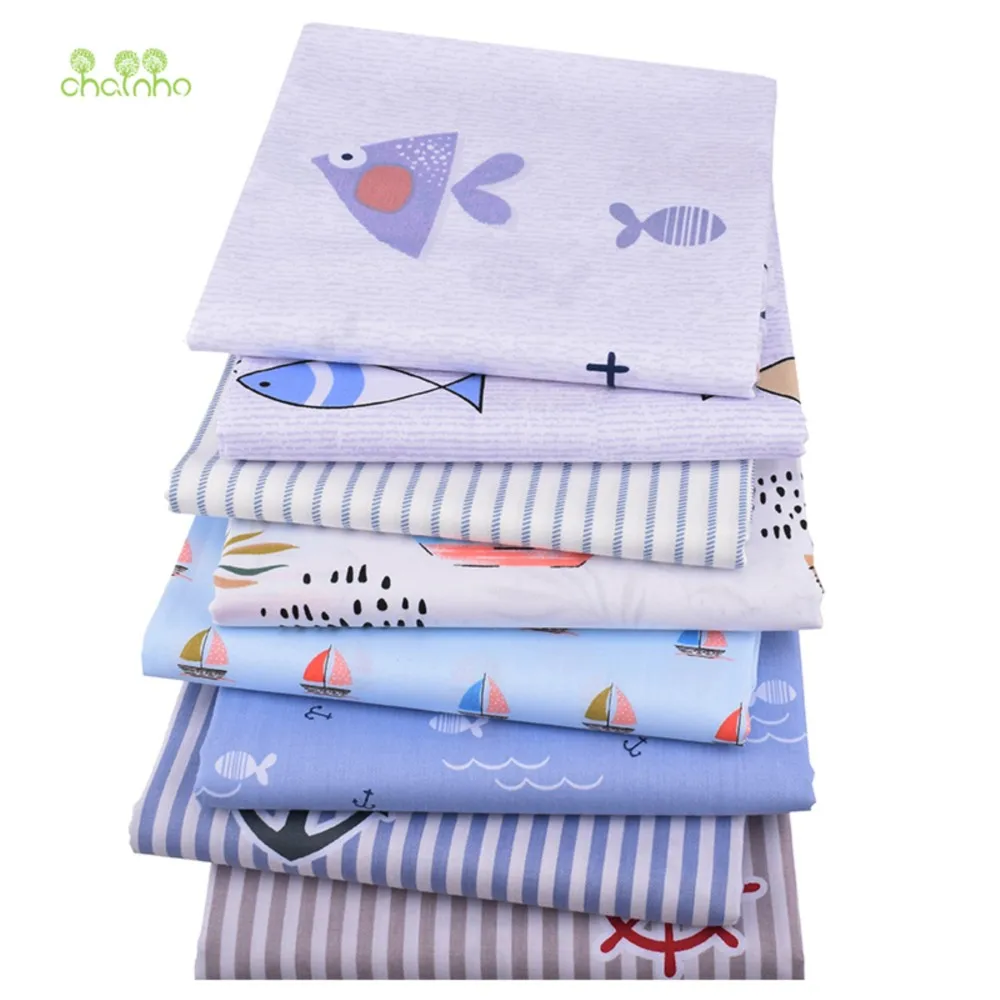 Chainho,Printed Twill Weave Cotton Fabric,Patchwork Cloth,DIY Sewing Quilting Material,Cartoon Series,8 Designs,2 Sizes,CC249