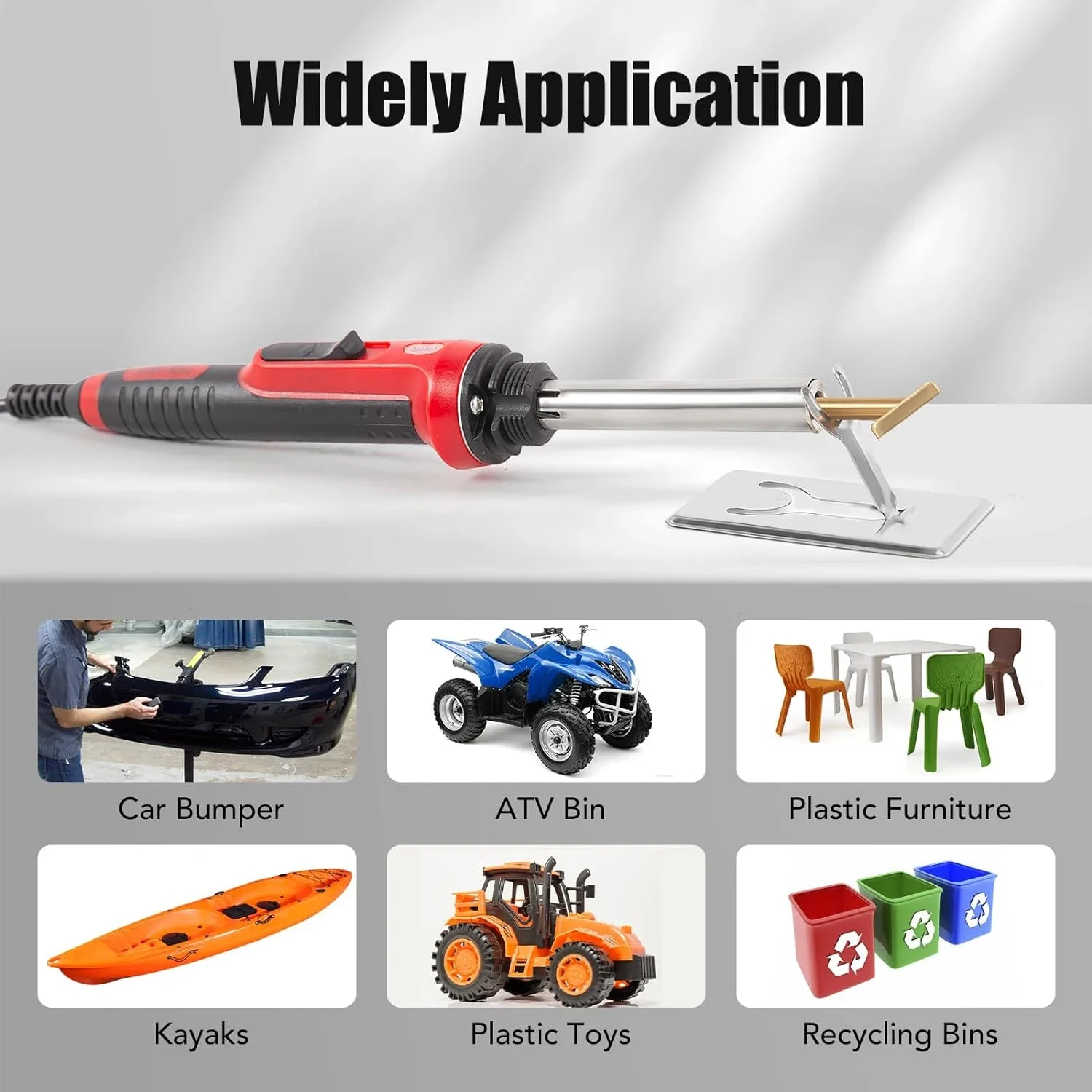 100W Plastic Welding Kit with Soldering Iron Tips Fast Heating 2-in-1 Plastic Welder Soldering Iron Gun Temperature Control DIV 5