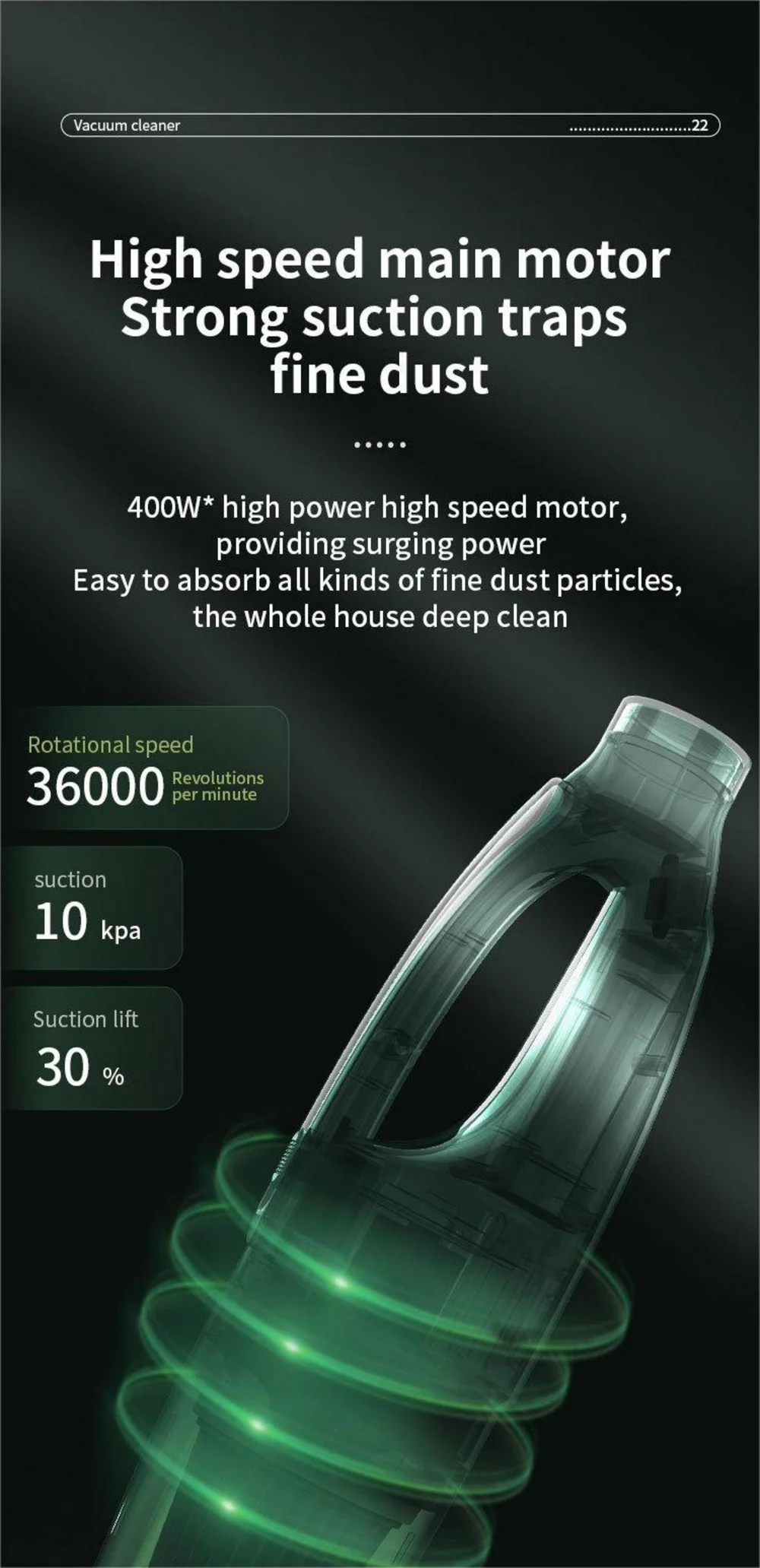 Description Picture 4 of itemHousehold Home Car Wireless Handheld Electric Dust Cleaning Vaccum Hand Held Sweeper Vacuum Cleaner Home Rechargeable