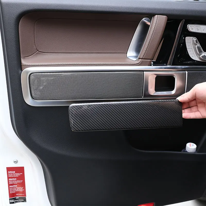 

For Mercedes Benz G Class W461 W463 2019-2023 Car Interior Door Panel Decoration Cover Sticker Real Carbon Fiber Car Accessories