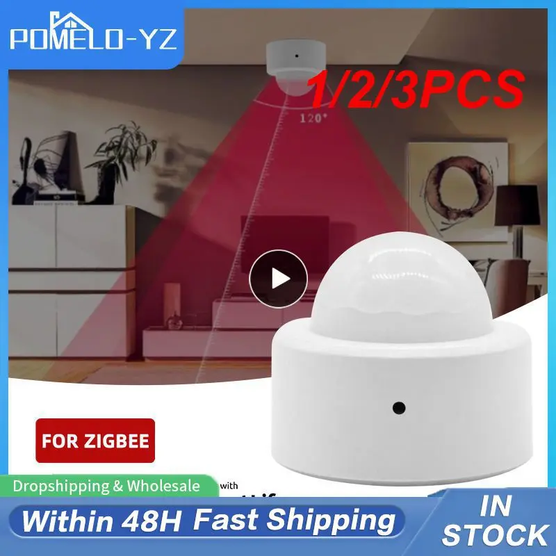 1/2/3PCS Zigbee3.0 Tuya Smart Body Movement Detector Mini PIR Motion Sensor Wireless Human Body Sensor Works With Tuya