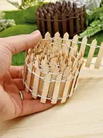 1 mini wooden fence, fairy garden miniature garden flower pot accessories, home room garden decoration 5