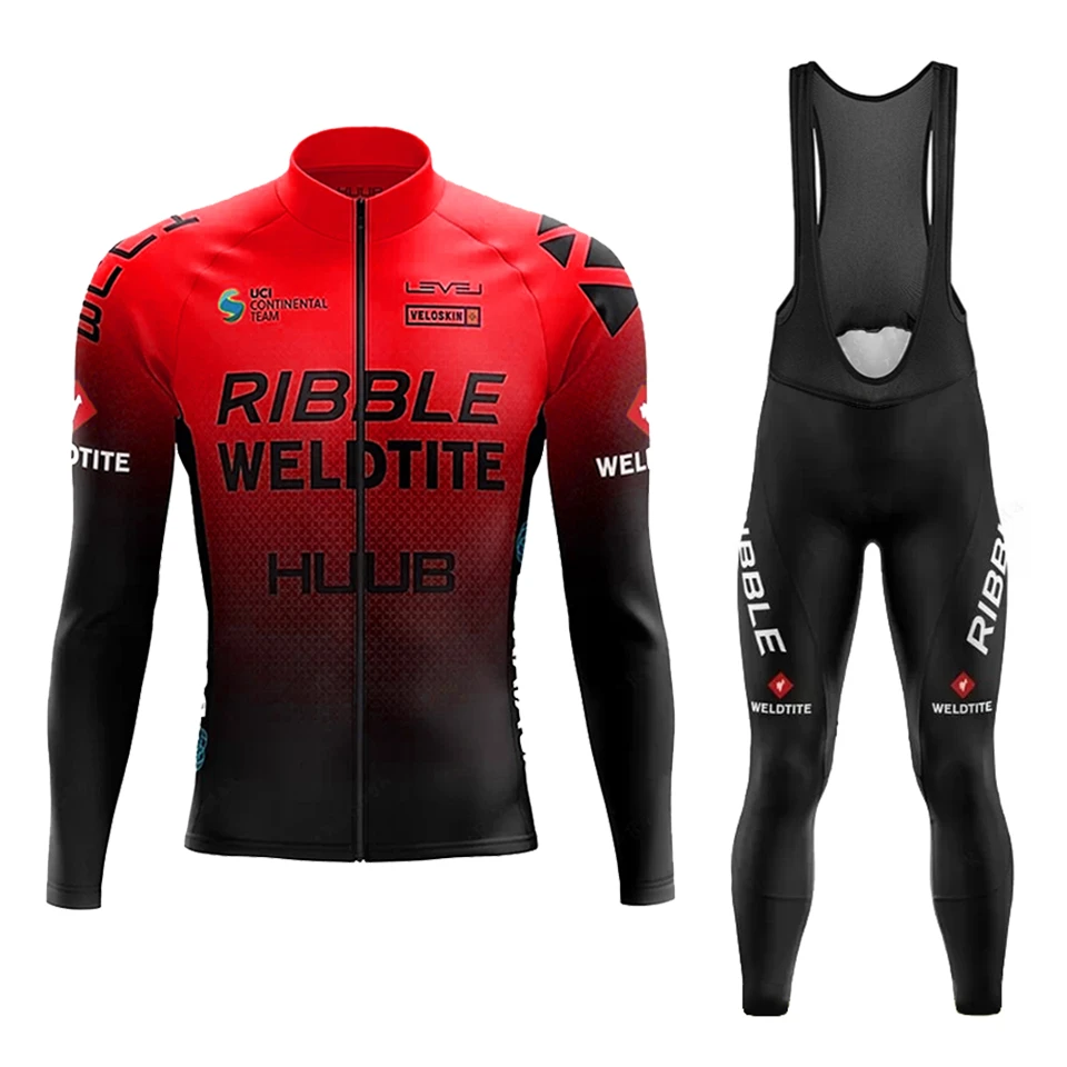 Autumn 2023 Pro Huub Team Cycling Jersey Bib Set Mtb Uniform 20d