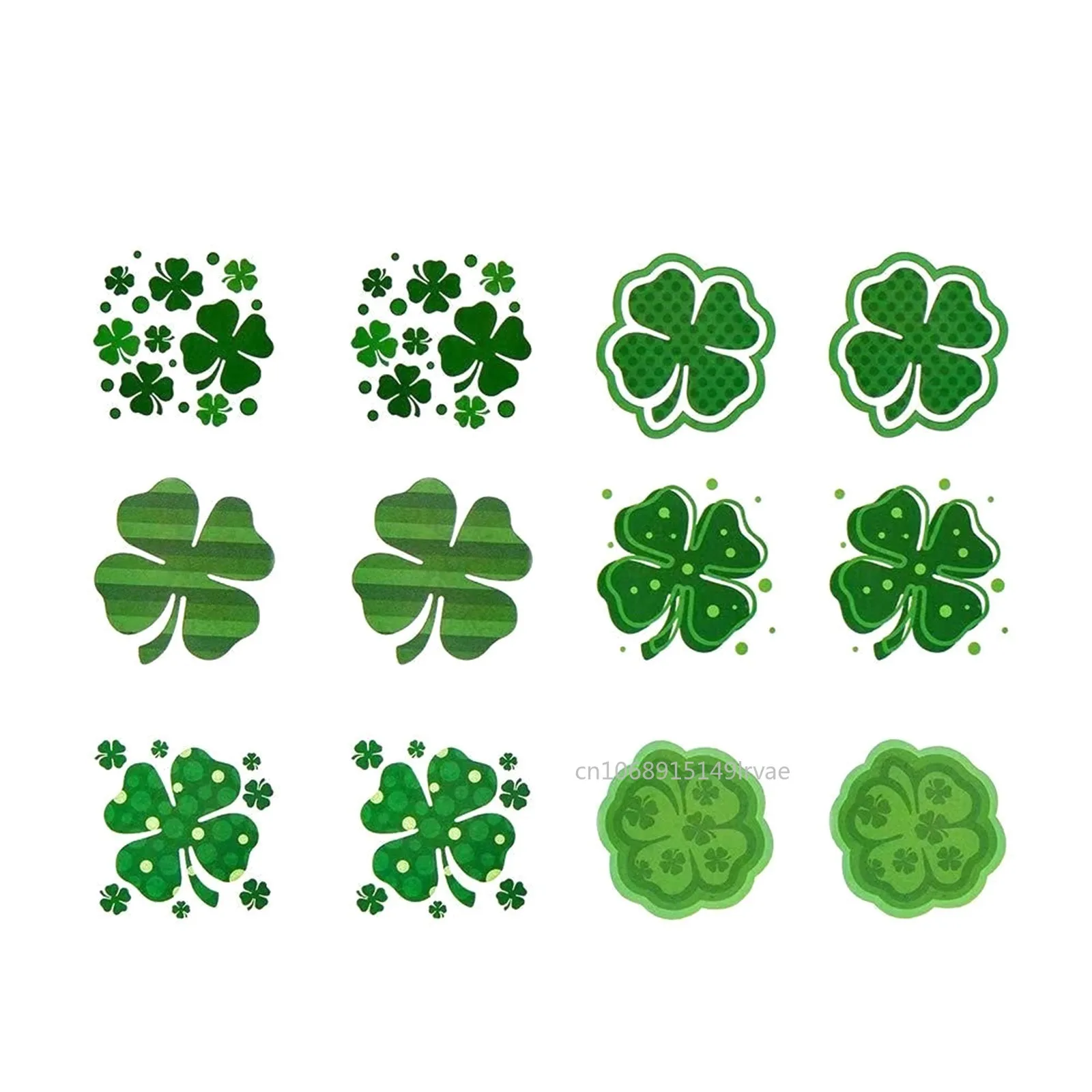 72PC Four Leaf Clover Temporary Saint Patrick's Day Tattoo Sticker Irish Carnival Party Stickers Party Decor Kids Creative Gifts