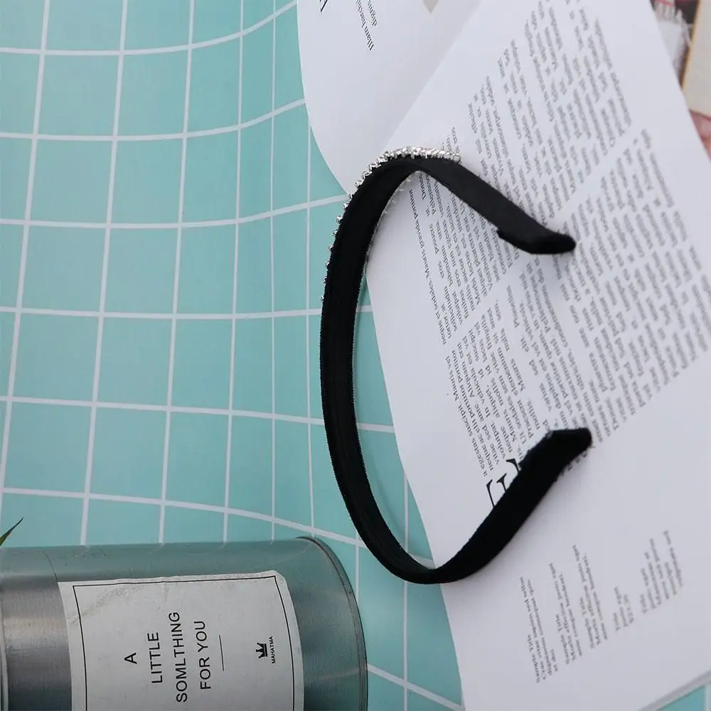 

Thin Crystal Women Girls Hair Accessories Velvet Diamond Headband Hair Hoop