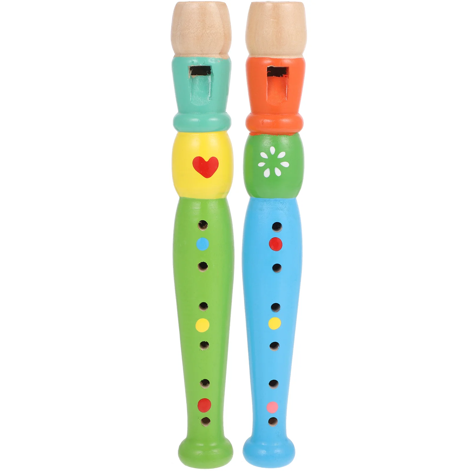 

2 Pcs 6 Hole Piccolo Instrument Toy Kids Wooden Toys Flute Musical Enlightenment Puzzle Phone Instruments