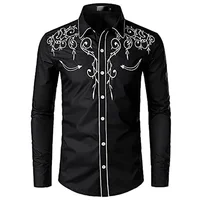 Chemise à manches longues pour hommes, imprimé occidental, revers, simple boutonnage, décontracté, Social, Club, vêtements de rue, nouvelle mode 2024 4