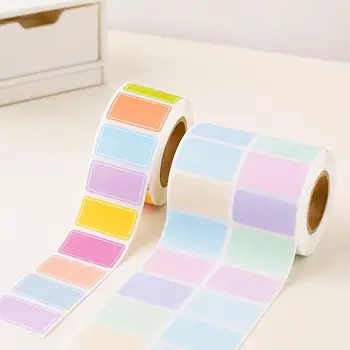 Etichette adesive scritte a mano – Rotoli di carta patinata colorata e pastello a doppia riga per appunti, cartellini dei prezzi e organizzazione personale TMZ