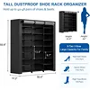 9-Tier Large Tall Shoe Rack with Covers 40-46 Pairs, Sneaker Rack Organizer Shoes Cabinet Closed Shelves Shoe Stand Holder 3