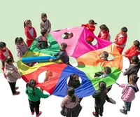 [Funny] 2M/3M/4M/5M/6M Diameter Outdoor game whack-a-mole Rainbow Umbrella Parachute Toy Jump-Sack Ballute Play game mat toy 2