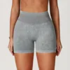 Short de Yoga taille haute pour femmes, délavé au sable, short d'entraînement, Fitness, levage des fesses, Fitness, Yoga, gymnastique, course à pied