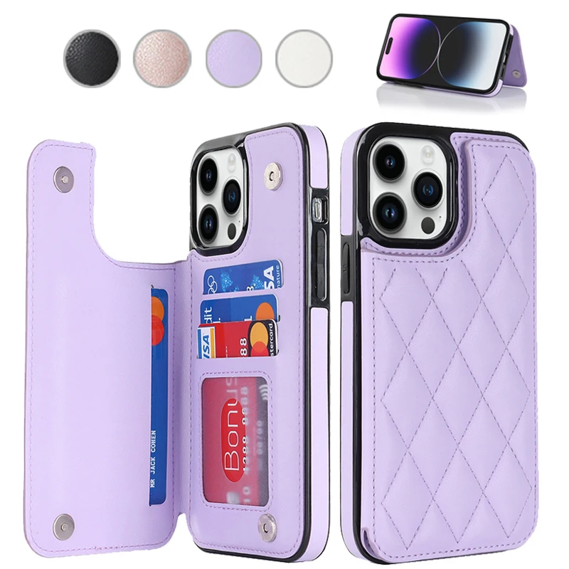 Compact Leather Wallet with Fragrant Finish and RFID Blocking, featuring Magnetic Double Buckle Closure