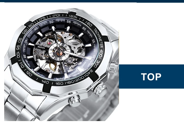 Tonneau Moon Phase Automatic Watch for Men Luxury Brand Tourbillon Skeleton Mechanical Watches Leather Belt Luminous Hands Clock