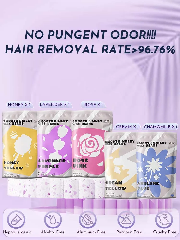 Description Picture 4 of itemWaxing Kit WUWUVISTA Hair Removal Wax Kit Wax Melt Warmer Waxing Beads Face/Brazilian/Full Body/Bikini/Sensitiive skin(23 items)