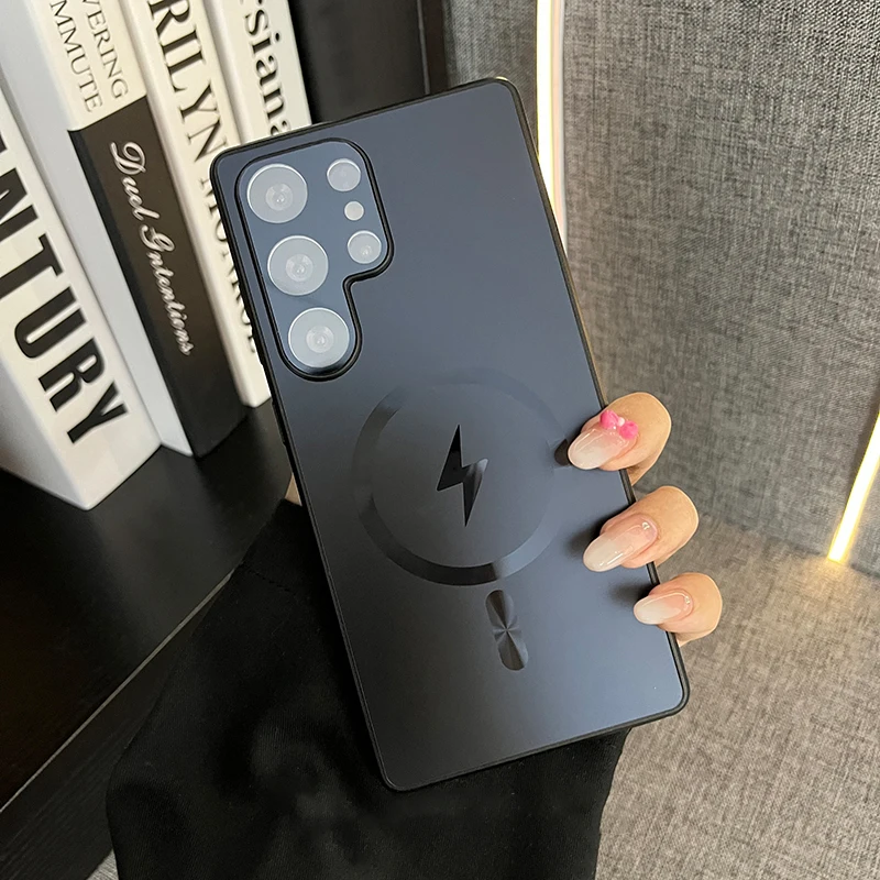 Ultra Thin AG Matte Magnetic Case with Glass Lens Protection & Shockproof Cover