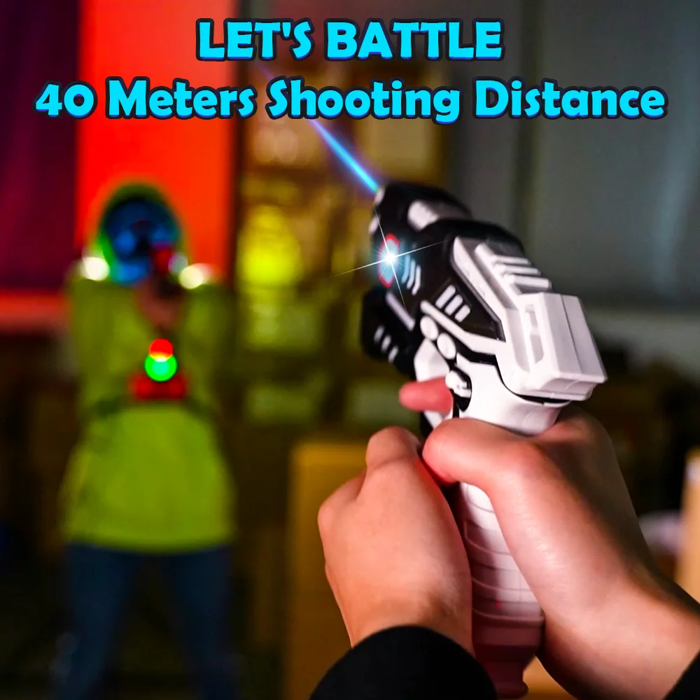 VATOS Laser Tag Guns x4 Sets Infrared Laser Tag Sets with Vest Rechargeable Shooting Game Toy Gift for Kids 6+ Years Old Adults 3