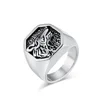 Retro Made Old Wolf Head Rings,Stainless Steel Geometric Men Finger ,Punk Cool Jewelry 6