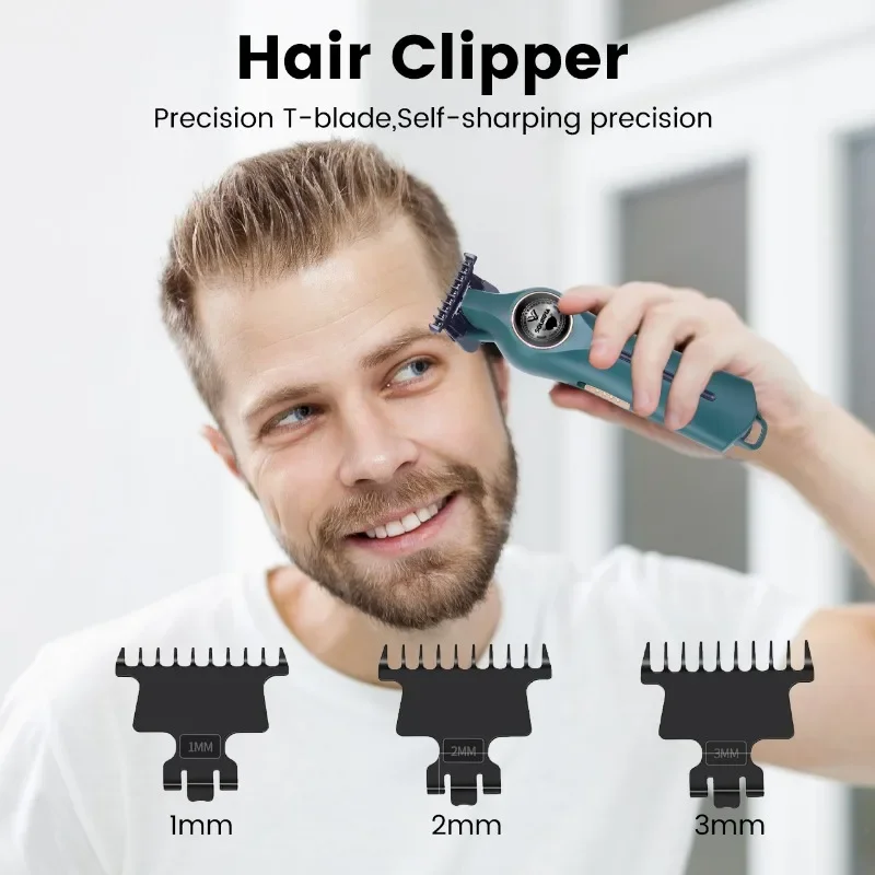 Hair Clippers for Men Cordless Hair & Beard Trimmer Barber Clipper Kit Professional Mens Beard Grooming Kit for Hair Cutting 4