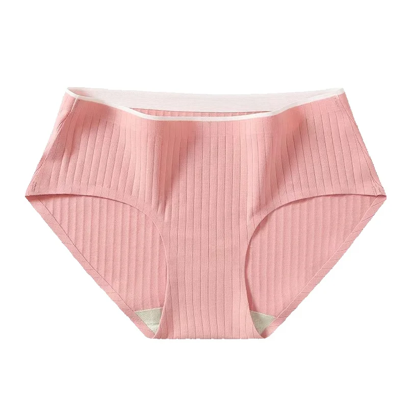 2025e Mugwort Cotton Seamless Mid-Waist Underwear For Girls Students Breathable Cute Pure Desire Antibacterial Triangle Briefs_voghion.com