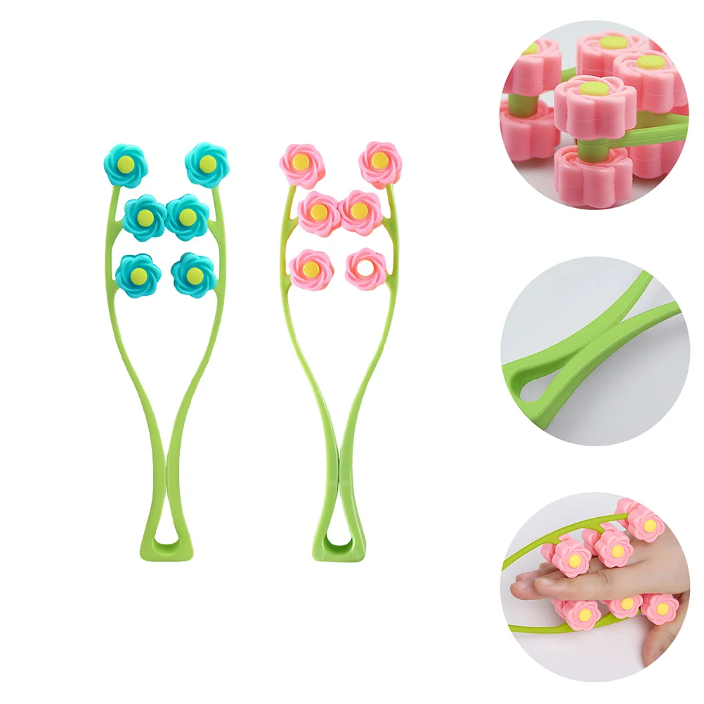 

2 Pcs Massager Skin Care Face Roller Flower-shaped Facial Massagers Scroll Wheel