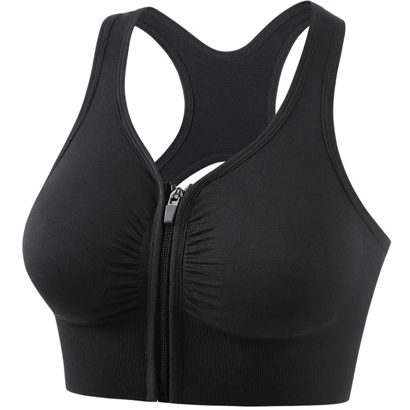 Hollow Front Zipper Push Up Bra Wireless Sports Bras For Women Shock-proof Running Vest Underwear Lingerie 3