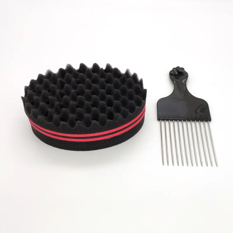 Oval Double Sides Magic Twist Hair Brush Sponge Brush For Natural Afro Coil Wave Dread Sponge Brushes Hair Braids Braiding Hair 5