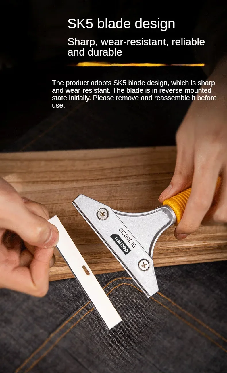 Description Picture 6 of itemDeli Stainless Steel Wallpaper Paint Tiles Flooring Scraper 600mm Remover Shovel With Blade Household Cleaning Tools