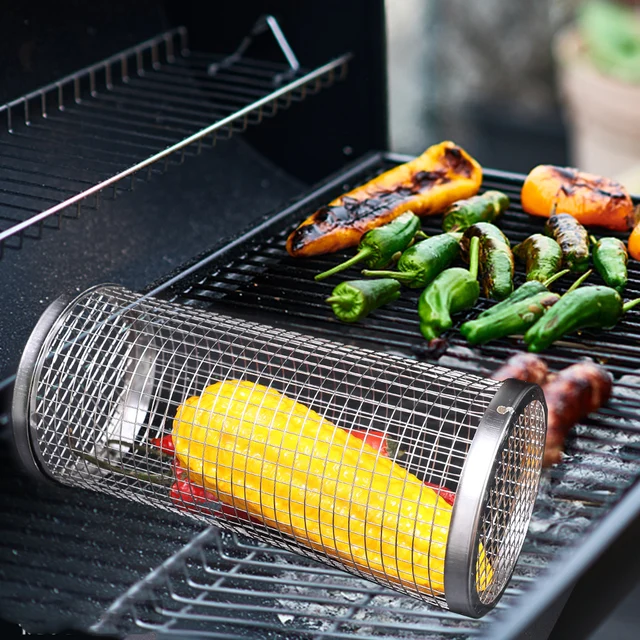 Kemping Bbq Grillező Kosár Faszén Grill Szabadban Barbecue Szerszámok Hordozható Nonstick Pörkölt Hús Zöldségek Kiegészítők Piknik - Image 4