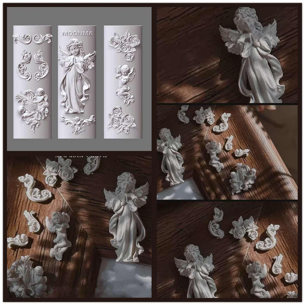 1pc Snake Girl  Angel Love God Crow Tulip Peacock  3D Acrylic Mold Nail Art DIY Silicone Nail Art Templates Nails  Mold 3