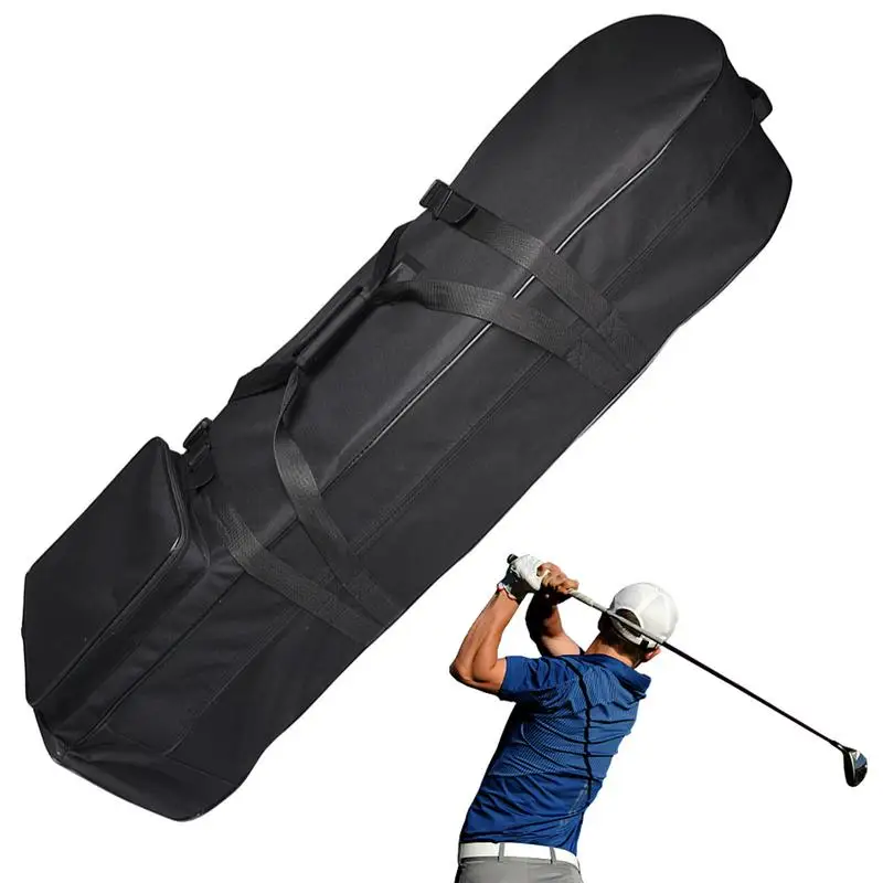 

Golf Travel Bag With Wheels Heavy Duty Golf Travel Case Black Travel Covers Waterproof Golf Bag Protective Cover Golf Club Carry