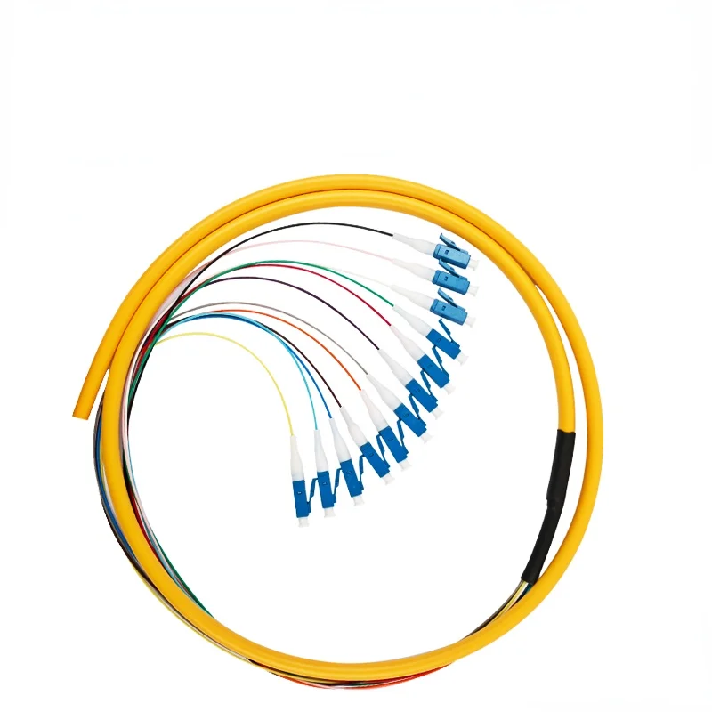 Cavo Di Toppa Di Fibra Ottica Di 10 Pz/Lotto 1.5 Metri 12 Livello Di Telecomunicazione Del Cavo Ottico Di Singolo Modo Della Treccia Lc/Upc Lc/Apc Del