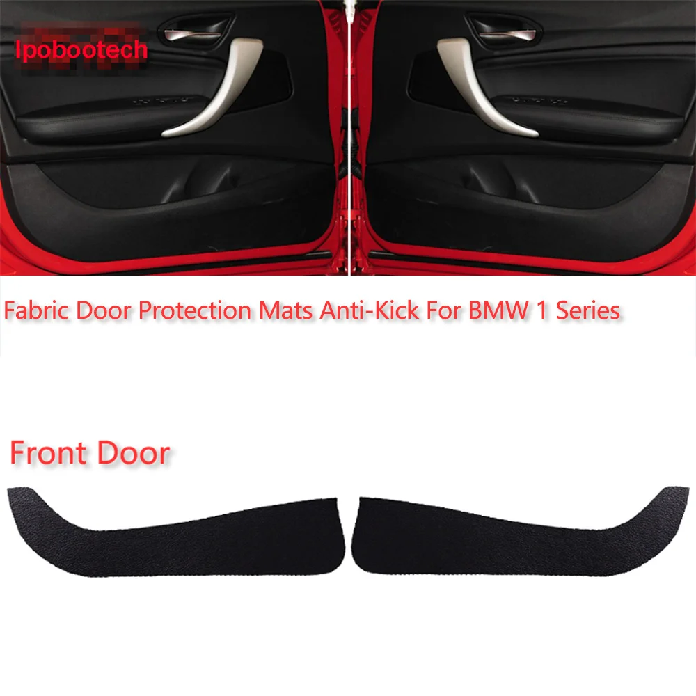 

4pcs Fabric Door Protection Mats Anti-kick Decorative Pads For BMW 1 Series