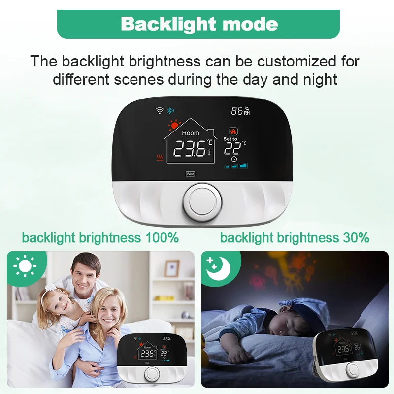 Termostato Smart WiFi Per Caldaia A Gas – Regolatore Programmabile A Parete Con Controllo Vocale E App Tuya, Bianco, Senza Sensore Esterno