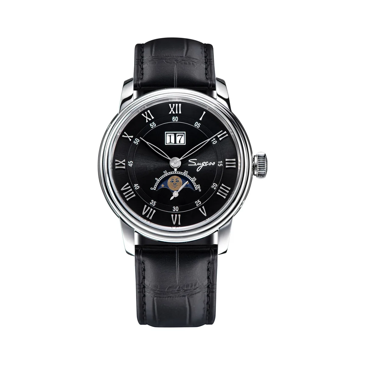 Sugess Moonphase Watch of Men 40mm Automatic Mechanical Wristwatches Seagul - Picture 30 of 33