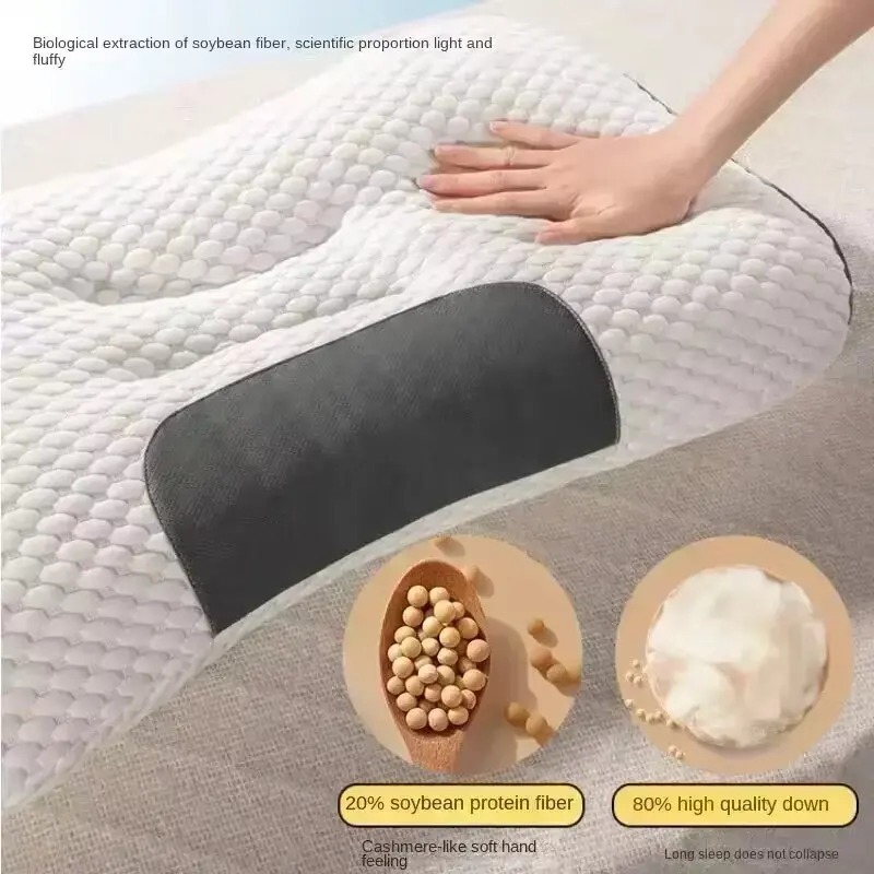 Neck Pillow Help Sleep And Protect The Neck Cervical Orthopedic Household Soybean Fiber SPA Massage Pillow For Sleeping New 4