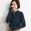 Polo Collar Knitted Cardigan Ladies All Match The New Style Of Temperament Lapel Senior Solid Color Lead Sweater DMR430 1