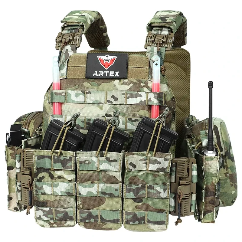 Tactical Vest ARTEX Tactical Vest Triple Magazine Pouch 1000D Nylon Fabric Quick Release 6094K Hunting Airsoft Combat Accessories