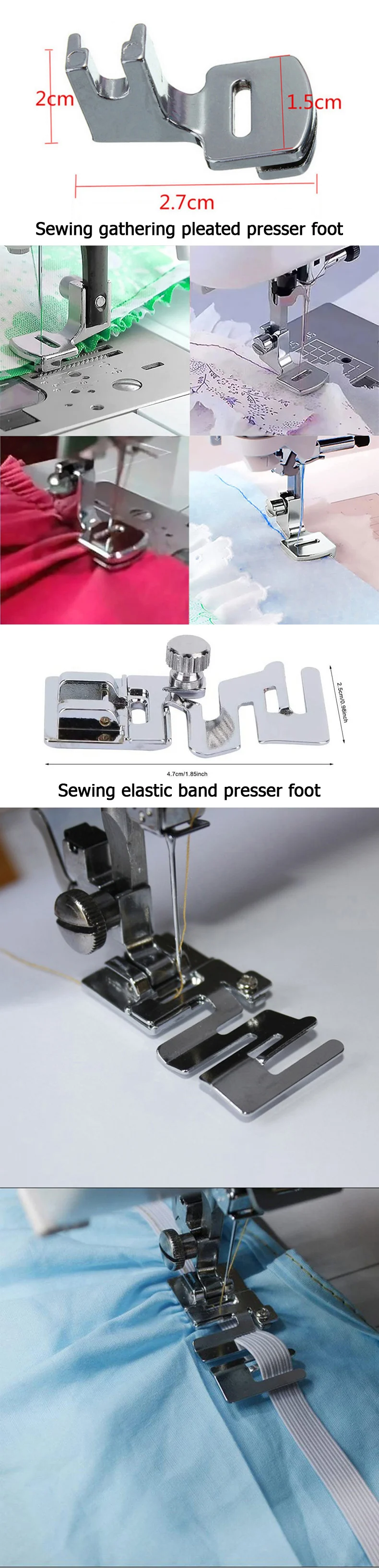 Description Picture 3 of itemSewing Machine Overlock Vertical Presser Foot Fit For All Low Shank Snap-On Singer Brother Babylock Euro-Pro Janome Kenmore Juki