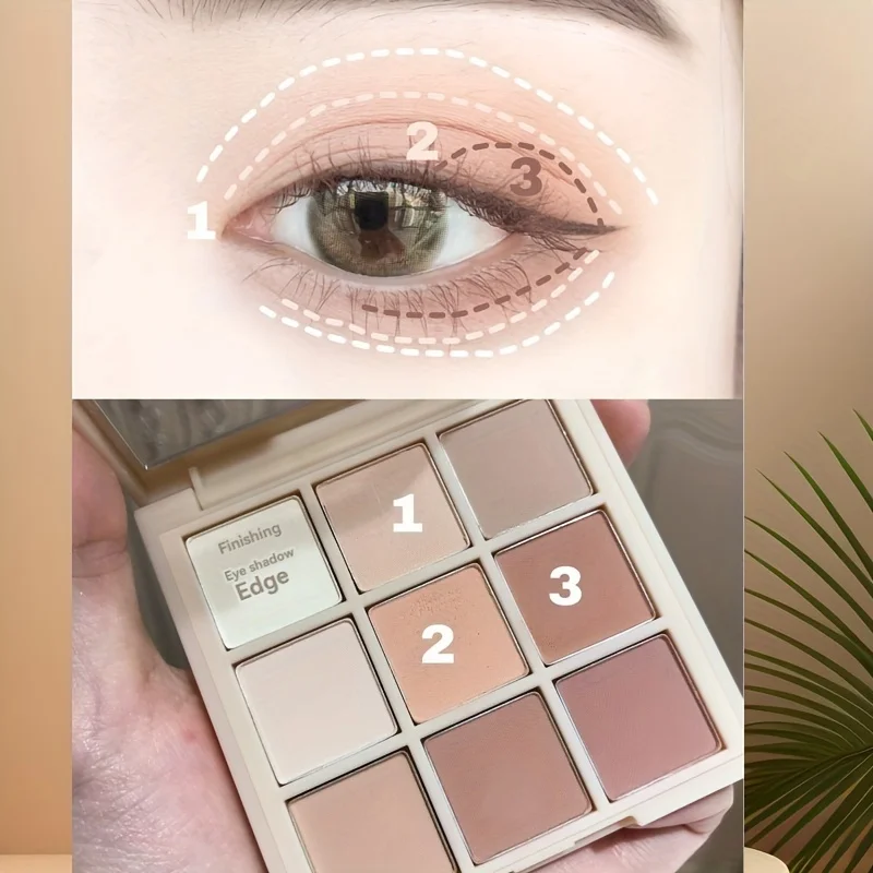Multifunctional 9 Colors Eyeshadow Palette Various Shades Long Lasting Moisturizing Women Makeup Kit