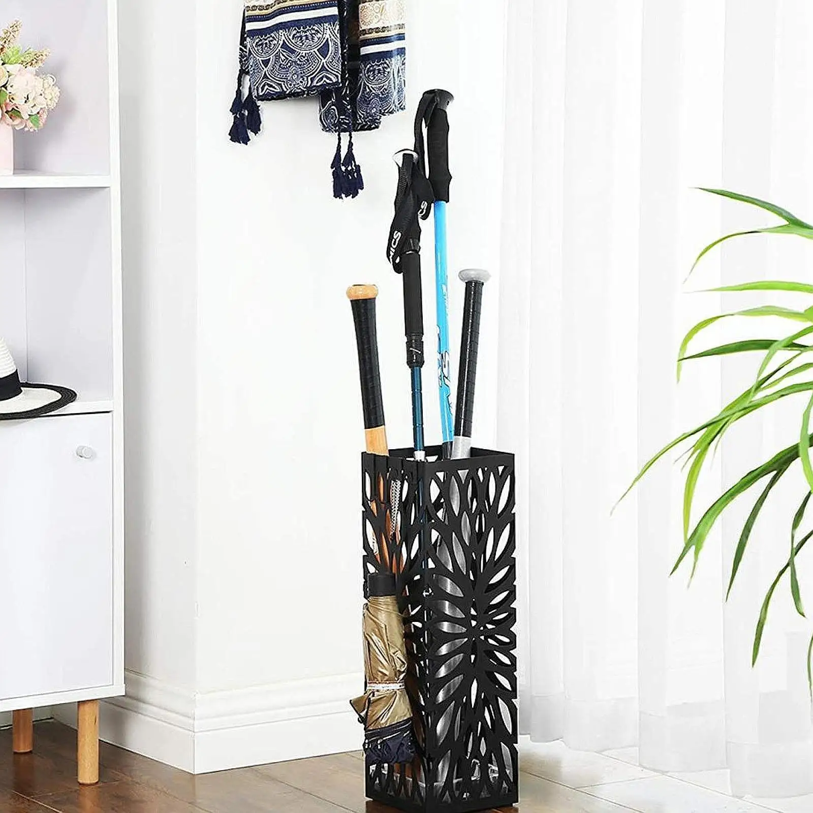 Umbrella Stand Hollow Convenient Square Organizer for Doorway Canes Hallway
