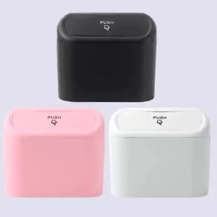 Pattumiera Per Auto Haussimple - 3,2 Litri, Con Sistema Antiribaltamento E Strisce Adesive, Colore Rosa - 4