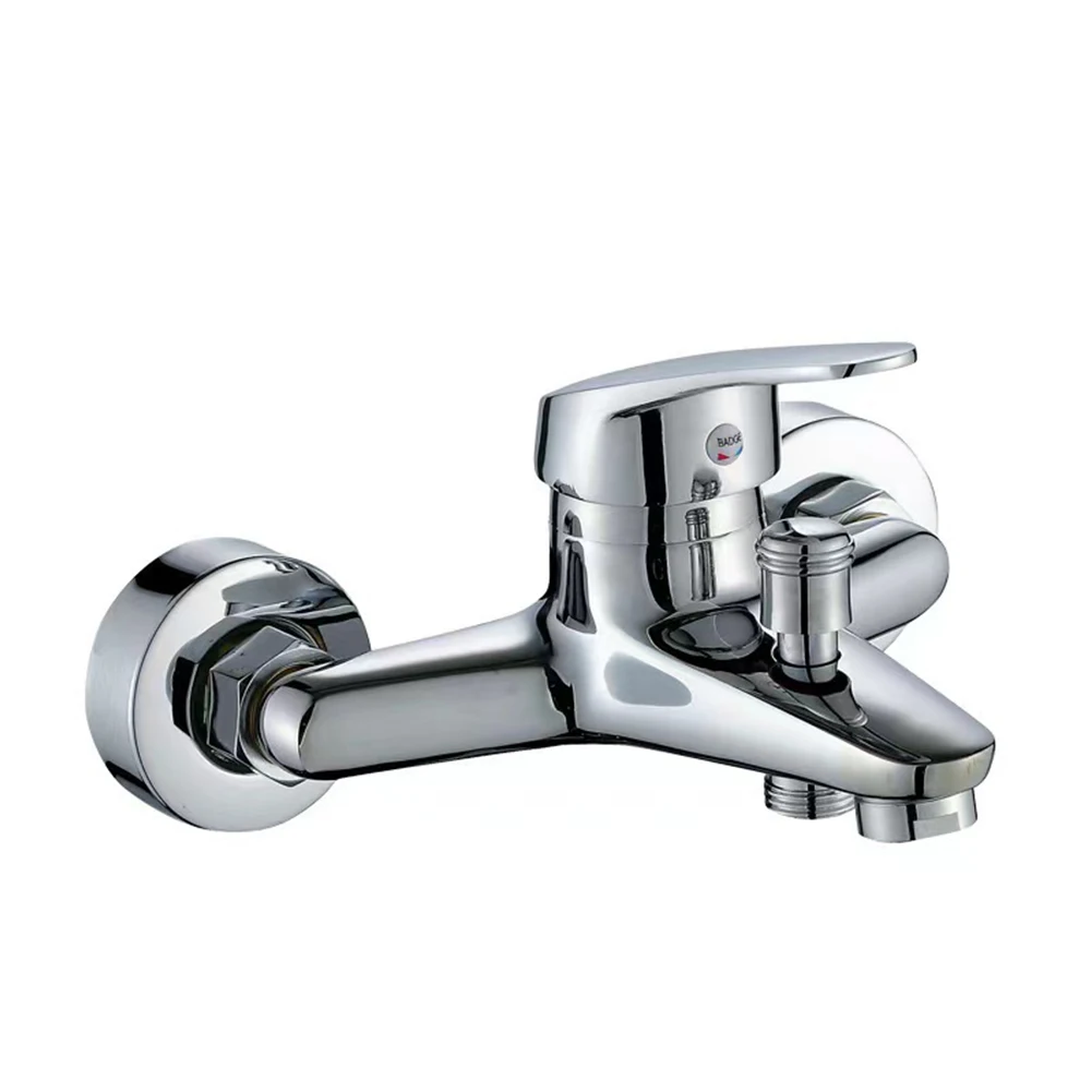 

Chrome Wall Mounted Faucets Dual Spout Mixer Tap for Bathtub Zinc Alloy Material Corrosion Resistance Easy Installation