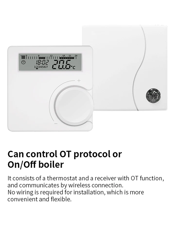 Gas Boiler Wireless Thermostat RF 868MHz Room Opentherm Battery Powered Thermostat Boiler Programmable Temperature Controller