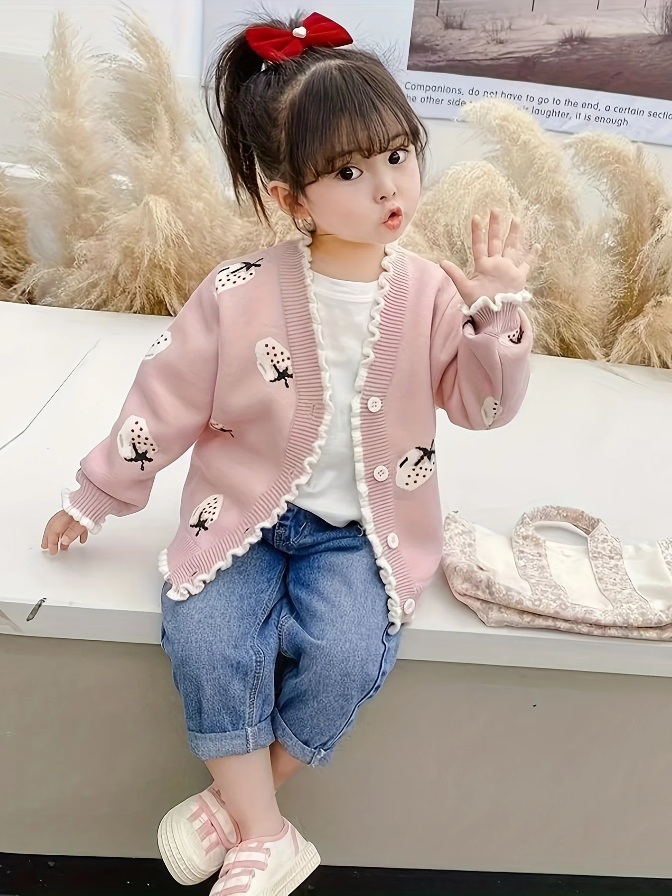 여아 니트 가디건 가을 신상  아동 트렌디 스웨터 가디건 상의