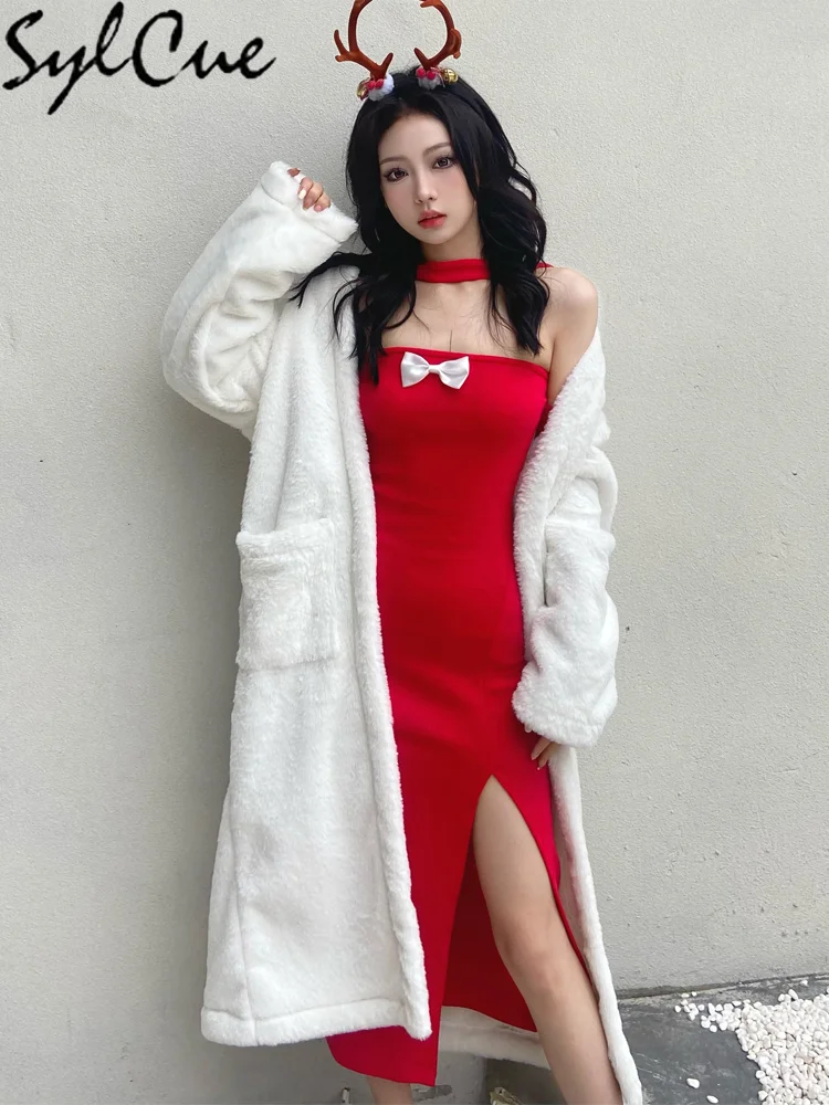 K-Milano Chaqueta Larga De Pelo De Peluche Para Mujer, Con Solapas