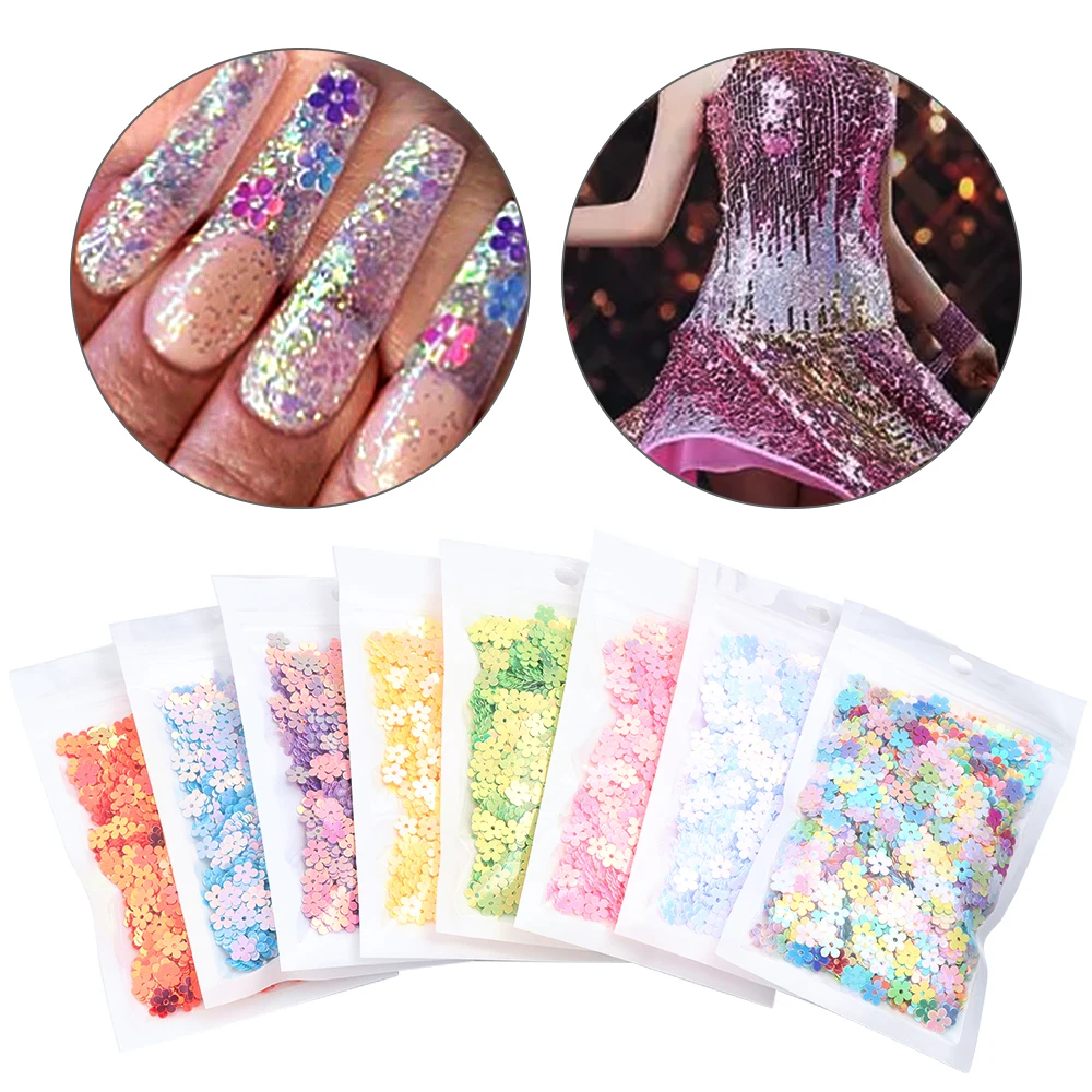 Sparkly Laser Star Nails Glitter Sequins Holographic Silver Bright Slices Spangles DIY Charm Flakes Decor Accessories Paillettes