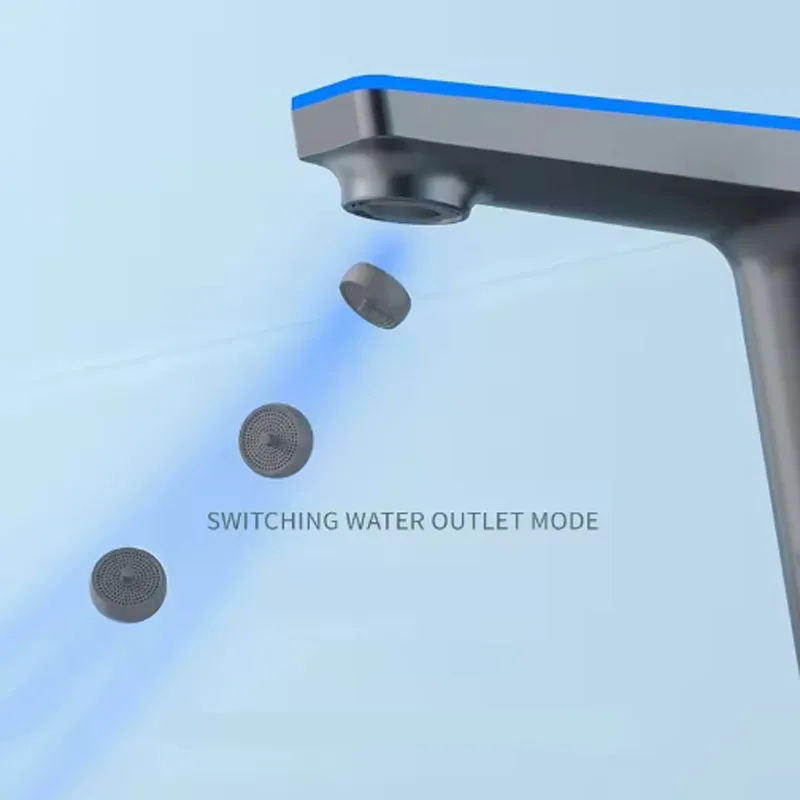 High-end Temperature Display Basin Faucet LED Light 2 Modes Sprayer Hot Cold Water Sink Mixer Wash Tap For Bathroom