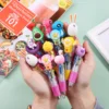 10-20pcsLot Kawaii Mini Four-Color Ballpoint Pen Cute Cartoon 4 Color Retractable Rollerball Pen Student School Gift Stationery 1